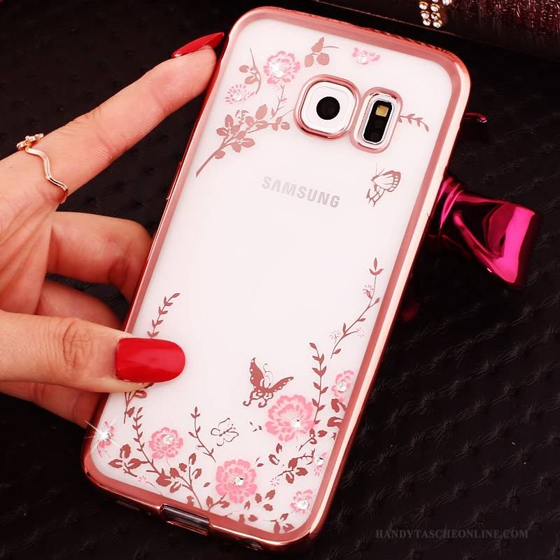 Hülle Samsung Galaxy S6 Edge Strass Blau, Case Samsung Galaxy S6 Edge Karikatur