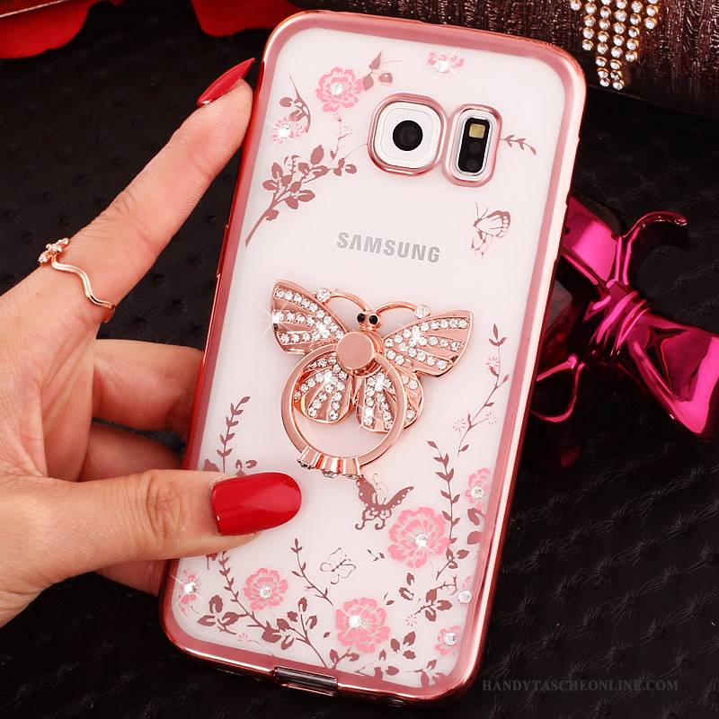 Hülle Samsung Galaxy S6 Edge Strass Blau, Case Samsung Galaxy S6 Edge Karikatur