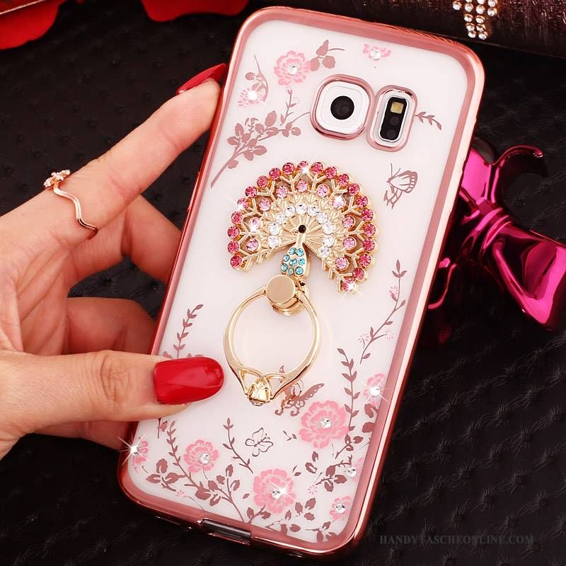 Hülle Samsung Galaxy S6 Edge Strass Blau, Case Samsung Galaxy S6 Edge Karikatur