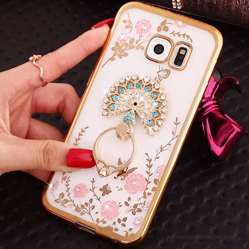 Hülle Samsung Galaxy S6 Edge Strass Blau, Case Samsung Galaxy S6 Edge Karikatur