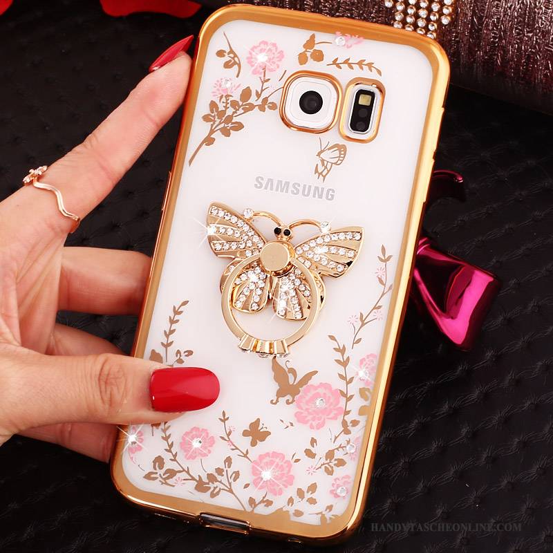 Hülle Samsung Galaxy S6 Edge Strass Blau, Case Samsung Galaxy S6 Edge Karikatur