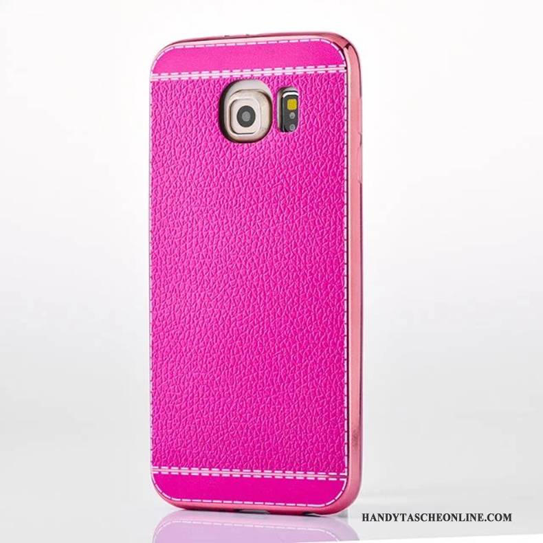 Hülle Samsung Galaxy S6 Edge Taschen Rosa Handyhüllen, Case Samsung Galaxy S6 Edge Schutz Anti-sturz