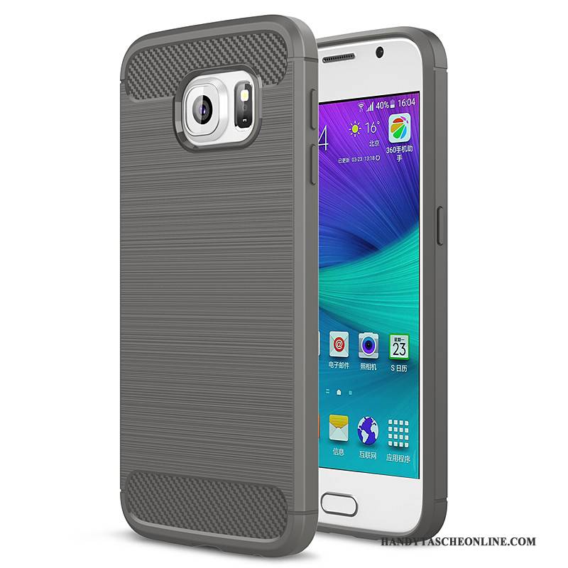 Hülle Samsung Galaxy S6 Edge Weiche Grau, Case Samsung Galaxy S6 Edge Silikon