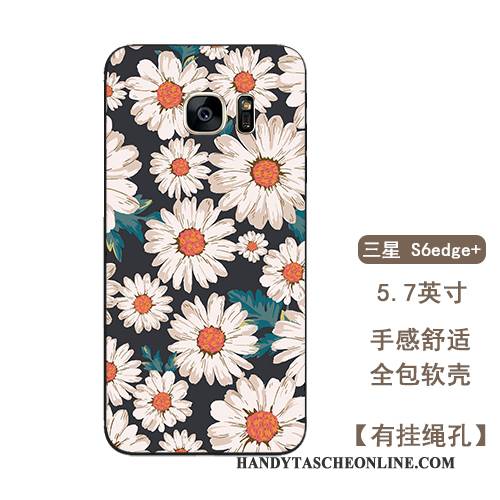 Hülle Samsung Galaxy S6 Edge + Weiche Hängende Verzierungen Chrysanthemes, Case Samsung Galaxy S6 Edge + Taschen Kunst Anti-sturz