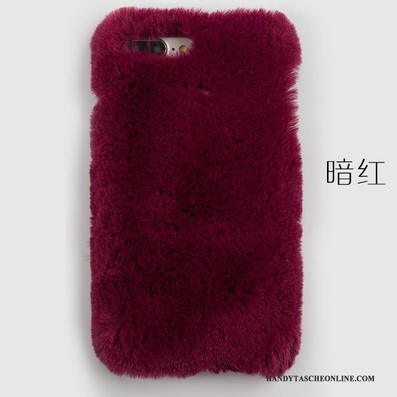 Hülle Samsung Galaxy S6 Edge + Weiche Rosa Plüsch, Case Samsung Galaxy S6 Edge + Kaninchenfell Nette