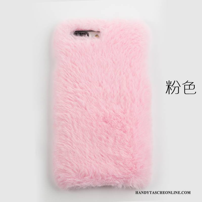 Hülle Samsung Galaxy S6 Edge + Weiche Rosa Plüsch, Case Samsung Galaxy S6 Edge + Kaninchenfell Nette