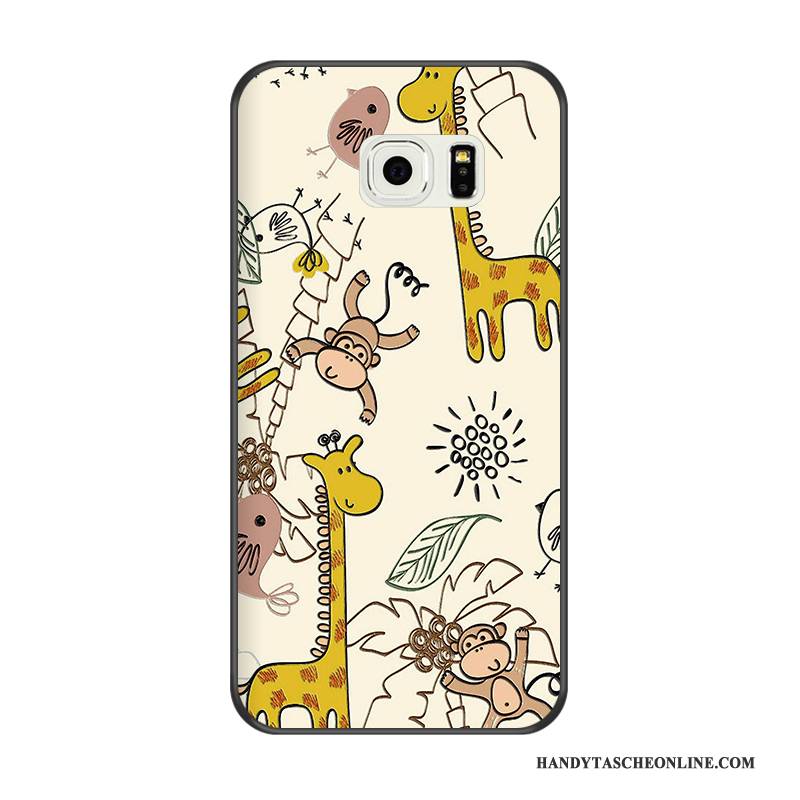 Hülle Samsung Galaxy S6 Edge Weiche Schwarz Handyhüllen, Case Samsung Galaxy S6 Edge Karikatur Blau