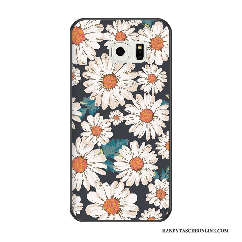 Hülle Samsung Galaxy S6 Edge Weiche Schwarz Handyhüllen, Case Samsung Galaxy S6 Edge Karikatur Blau