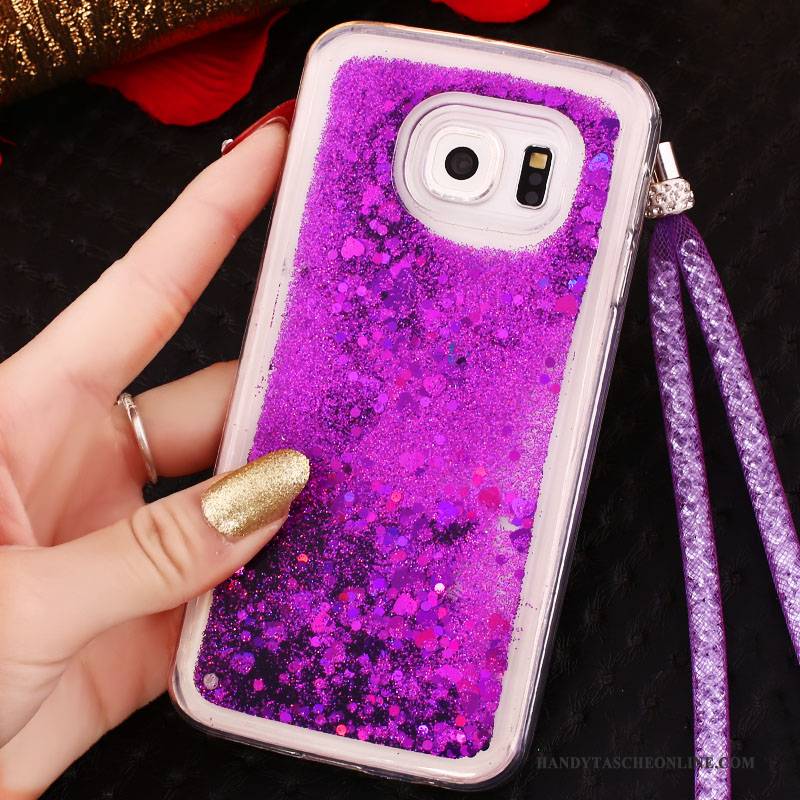 Hülle Samsung Galaxy S6 Edge Weiche Treibsand Handyhüllen, Case Samsung Galaxy S6 Edge Schutz Blau