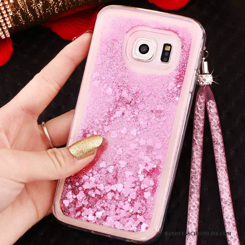 Hülle Samsung Galaxy S6 Edge Weiche Treibsand Handyhüllen, Case Samsung Galaxy S6 Edge Schutz Blau