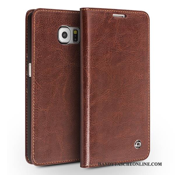 Hülle Samsung Galaxy S6 Folio Handyhüllen Business, Case Samsung Galaxy S6 Lederhülle Rot