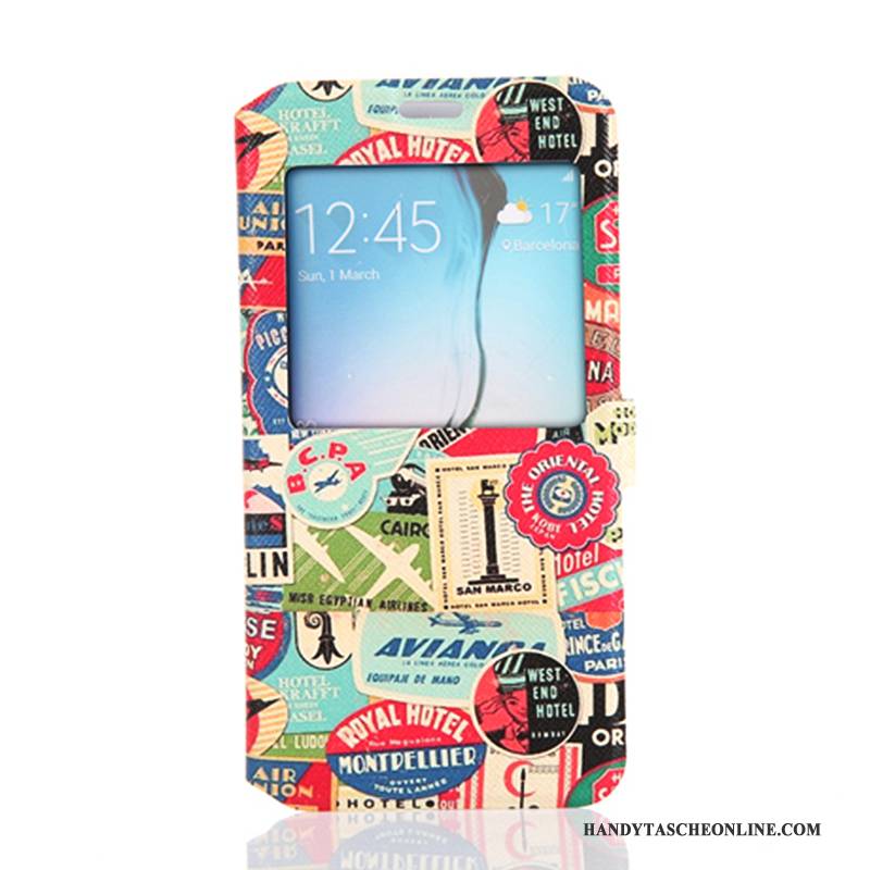 Hülle Samsung Galaxy S6 Folio Handyhüllen Trend, Case Samsung Galaxy S6 Farbe Fenster Öffnen