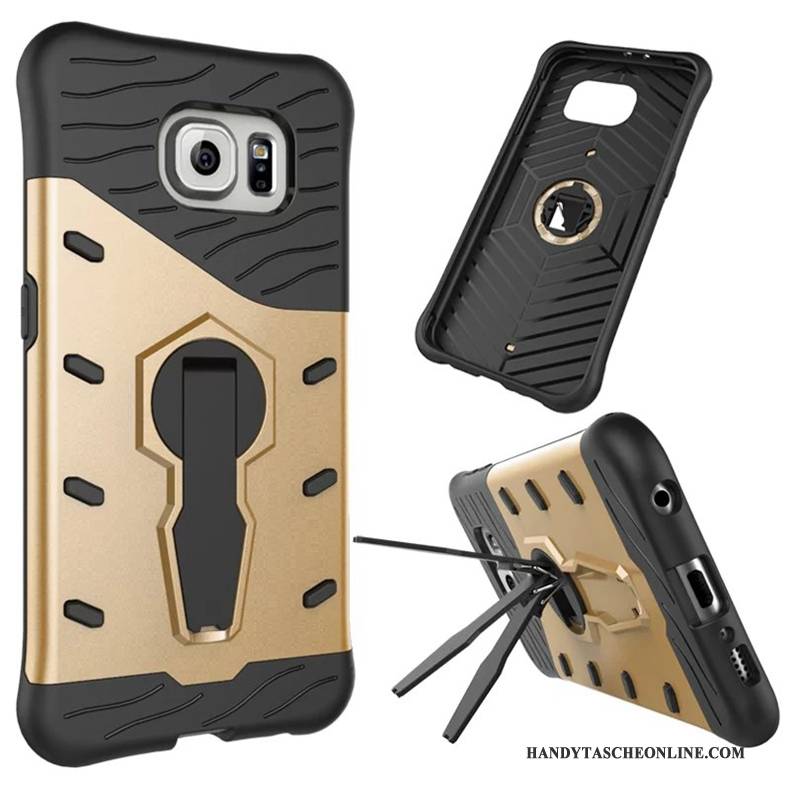 Hülle Samsung Galaxy S6 Halterung Trend Gold, Case Samsung Galaxy S6 Schutz Anti-sturz Handyhüllen