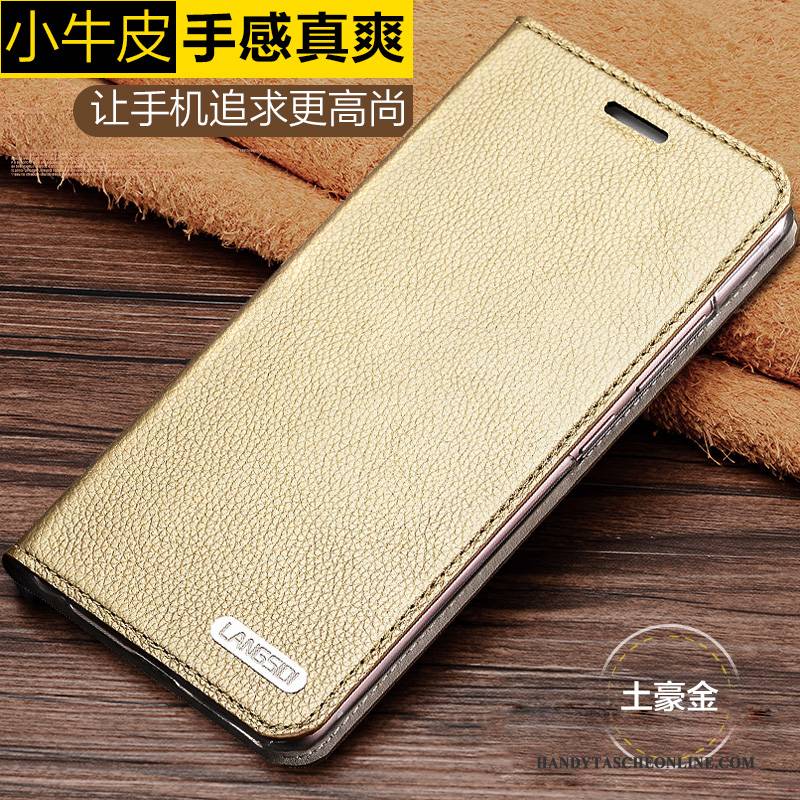 Hülle Samsung Galaxy S6 Leder Einfach Handyhüllen, Case Samsung Galaxy S6 Folio Anti-sturz Gold