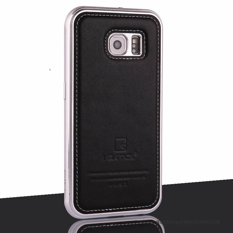 Hülle Samsung Galaxy S6 Leder Handyhüllen Grau, Case Samsung Galaxy S6 Schutz Grenze