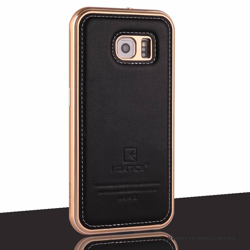 Hülle Samsung Galaxy S6 Leder Handyhüllen Grau, Case Samsung Galaxy S6 Schutz Grenze