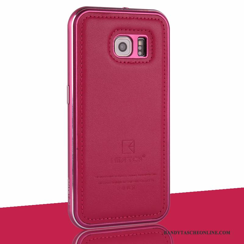 Hülle Samsung Galaxy S6 Leder Handyhüllen Grau, Case Samsung Galaxy S6 Schutz Grenze