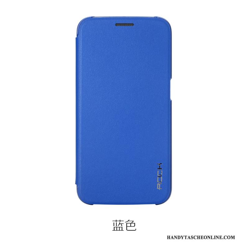 Hülle Samsung Galaxy S6 Lederhülle Blau Schlank, Case Samsung Galaxy S6 Folio