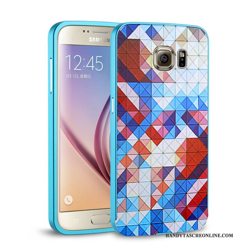 Hülle Samsung Galaxy S6 Metall Handyhüllen Gelb, Case Samsung Galaxy S6 Grenze Hintere Abdeckung