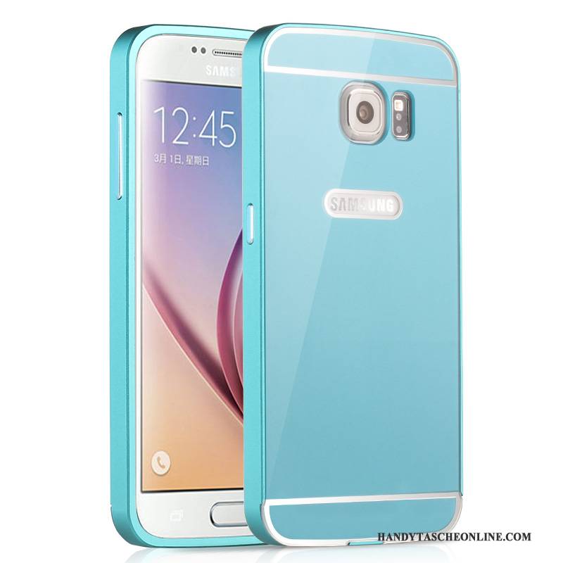 Hülle Samsung Galaxy S6 Metall Handyhüllen Gelb, Case Samsung Galaxy S6 Grenze Hintere Abdeckung