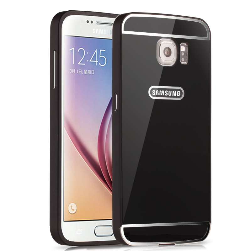 Hülle Samsung Galaxy S6 Metall Handyhüllen Gelb, Case Samsung Galaxy S6 Grenze Hintere Abdeckung