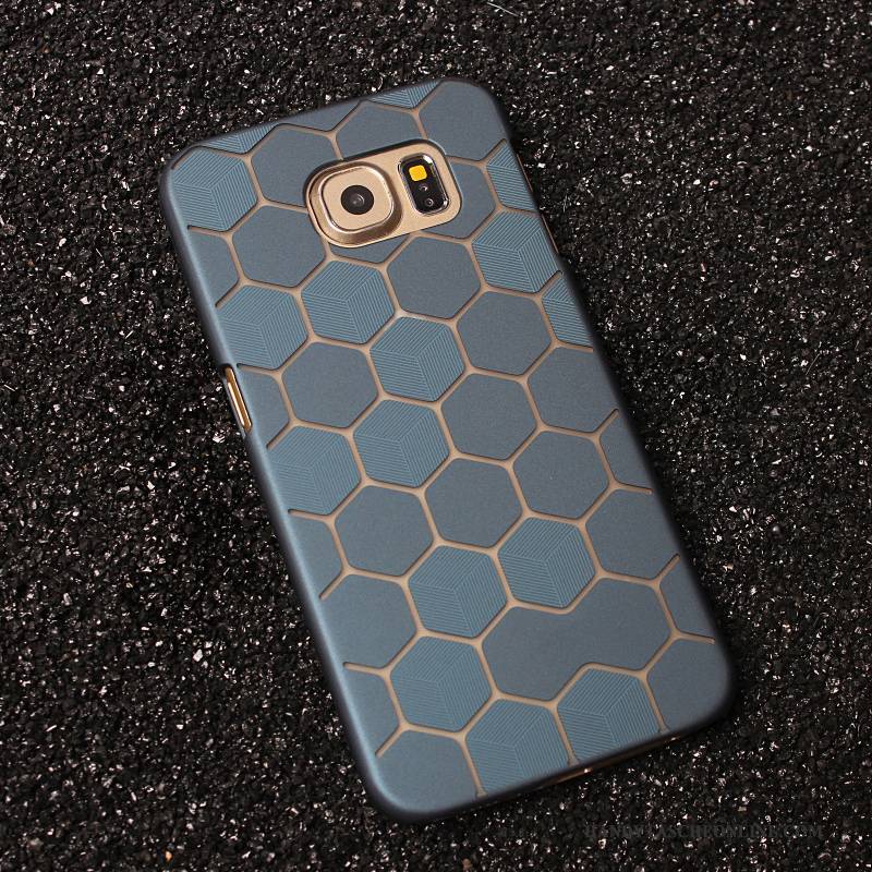 Hülle Samsung Galaxy S6 Schutz Einfach Nubuck, Case Samsung Galaxy S6 Blau Trend