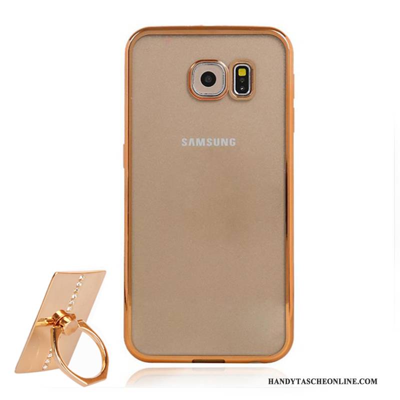 Hülle Samsung Galaxy S6 Schutz Transparent Rot, Case Samsung Galaxy S6 Silikon