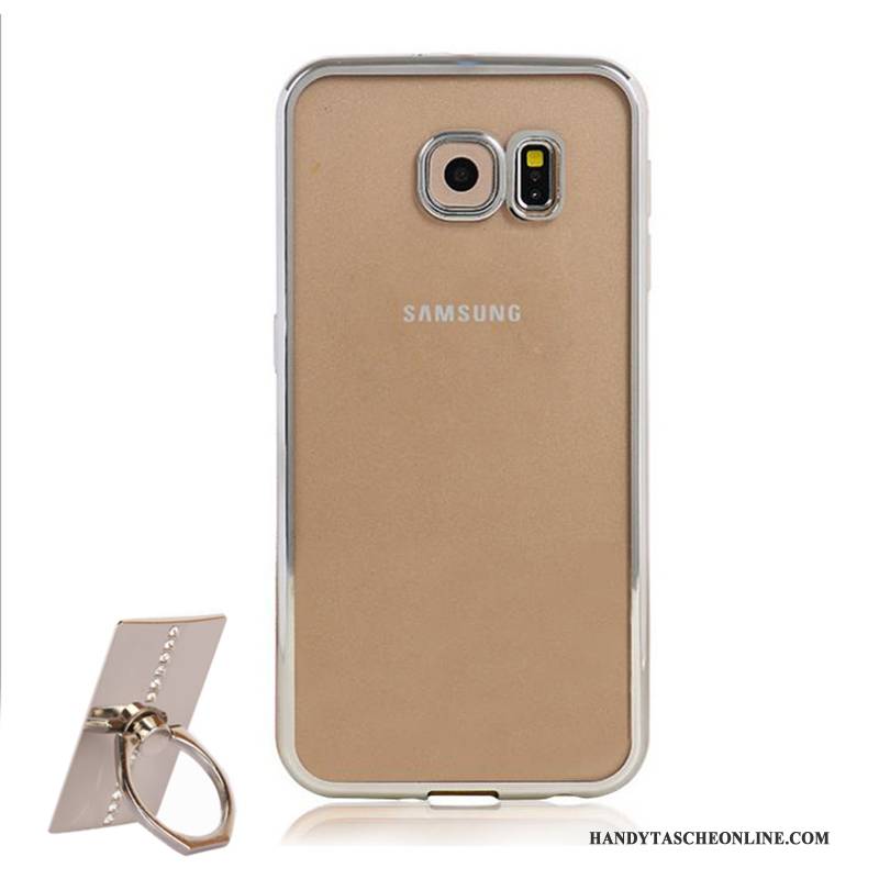 Hülle Samsung Galaxy S6 Schutz Transparent Rot, Case Samsung Galaxy S6 Silikon