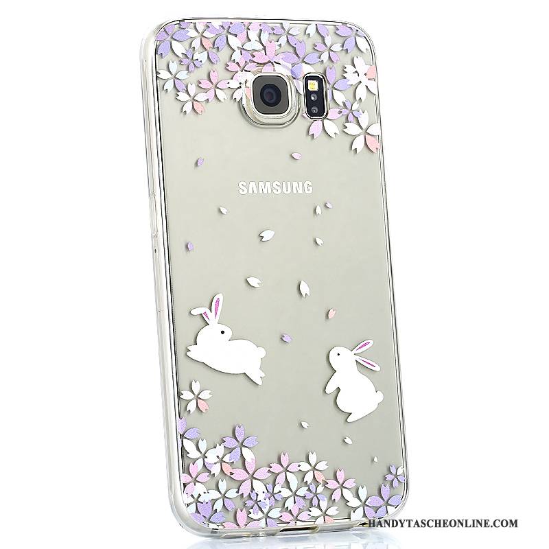 Hülle Samsung Galaxy S6 Silikon Nette Anti-sturz, Case Samsung Galaxy S6 Weiche Weiß Handyhüllen