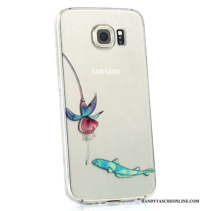 Hülle Samsung Galaxy S6 Silikon Nette Anti-sturz, Case Samsung Galaxy S6 Weiche Weiß Handyhüllen