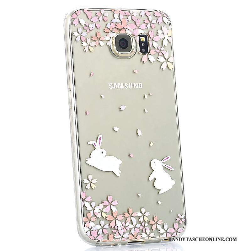 Hülle Samsung Galaxy S6 Silikon Nette Anti-sturz, Case Samsung Galaxy S6 Weiche Weiß Handyhüllen