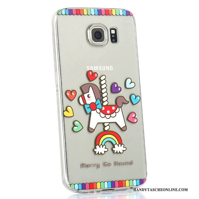 Hülle Samsung Galaxy S6 Silikon Nette Anti-sturz, Case Samsung Galaxy S6 Weiche Weiß Handyhüllen