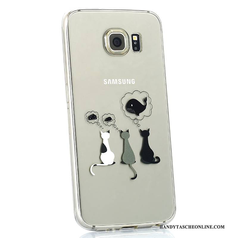 Hülle Samsung Galaxy S6 Silikon Nette Anti-sturz, Case Samsung Galaxy S6 Weiche Weiß Handyhüllen