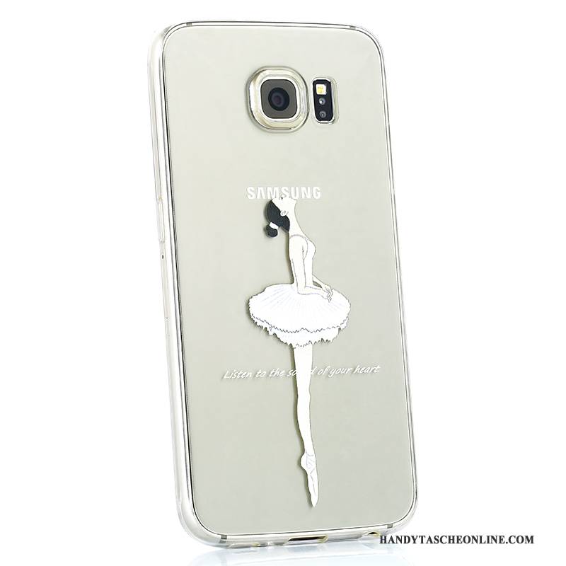 Hülle Samsung Galaxy S6 Silikon Nette Anti-sturz, Case Samsung Galaxy S6 Weiche Weiß Handyhüllen