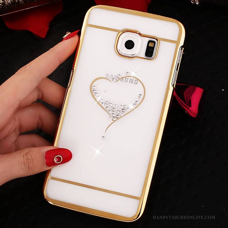 Hülle Samsung Galaxy S6 Strass Überzug Gold, Case Samsung Galaxy S6 Schutz Anti-sturz