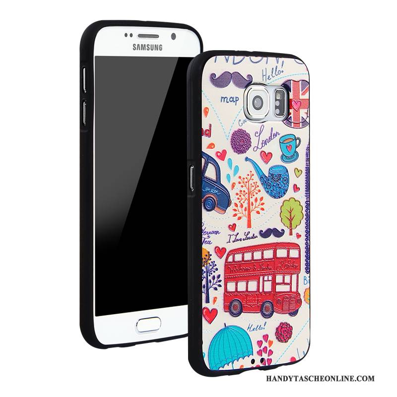 Hülle Samsung Galaxy S6 Taschen Blau Trend, Case Samsung Galaxy S6 Karikatur Handyhüllen Anti-sturz