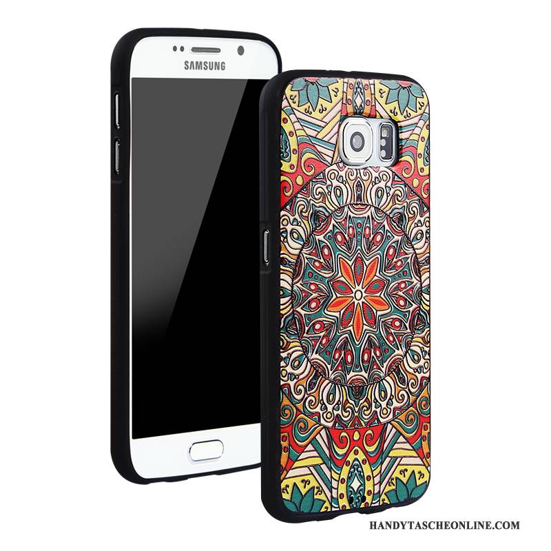 Hülle Samsung Galaxy S6 Taschen Blau Trend, Case Samsung Galaxy S6 Karikatur Handyhüllen Anti-sturz