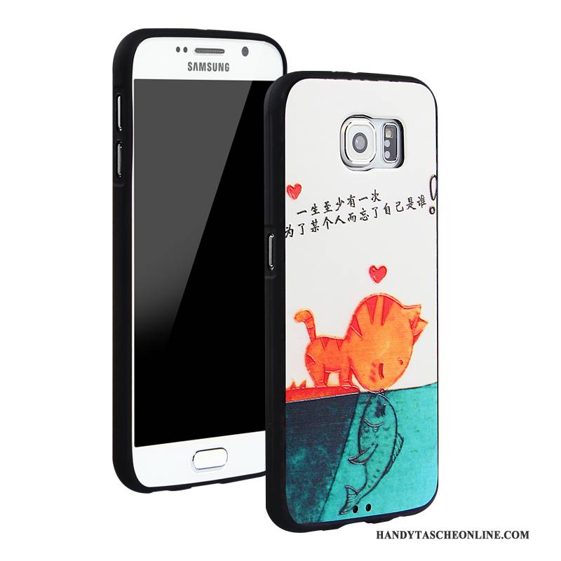 Hülle Samsung Galaxy S6 Taschen Blau Trend, Case Samsung Galaxy S6 Karikatur Handyhüllen Anti-sturz