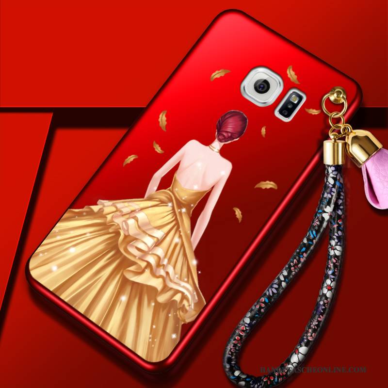 Hülle Samsung Galaxy S6 Weiche Rot Handyhüllen, Case Samsung Galaxy S6 Schutz Trend Persönlichkeit