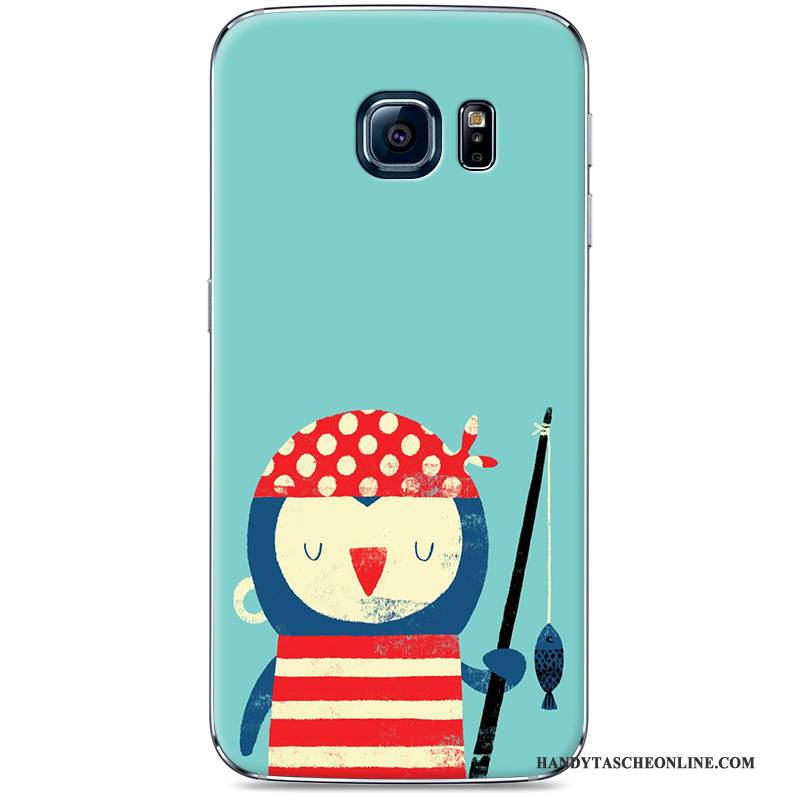 Hülle Samsung Galaxy S7 Edge Gemalt Hellblau Handyhüllen, Case Samsung Galaxy S7 Edge Schutz Kunst Schwer