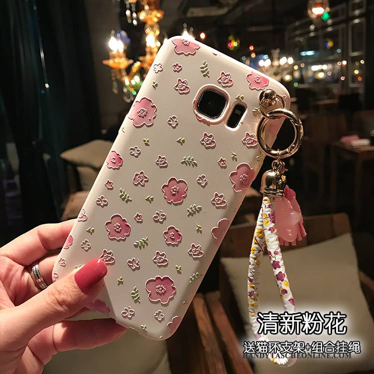 Hülle Samsung Galaxy S7 Edge Halterung Blütenblätter Rosa, Case Samsung Galaxy S7 Edge Taschen Katzen Pulver