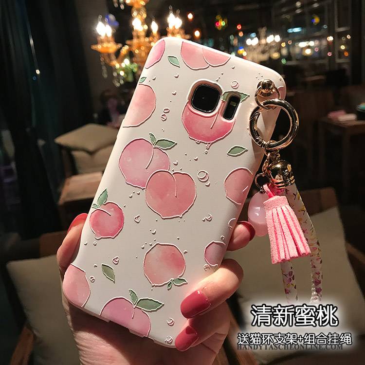 Hülle Samsung Galaxy S7 Edge Halterung Blütenblätter Rosa, Case Samsung Galaxy S7 Edge Taschen Katzen Pulver