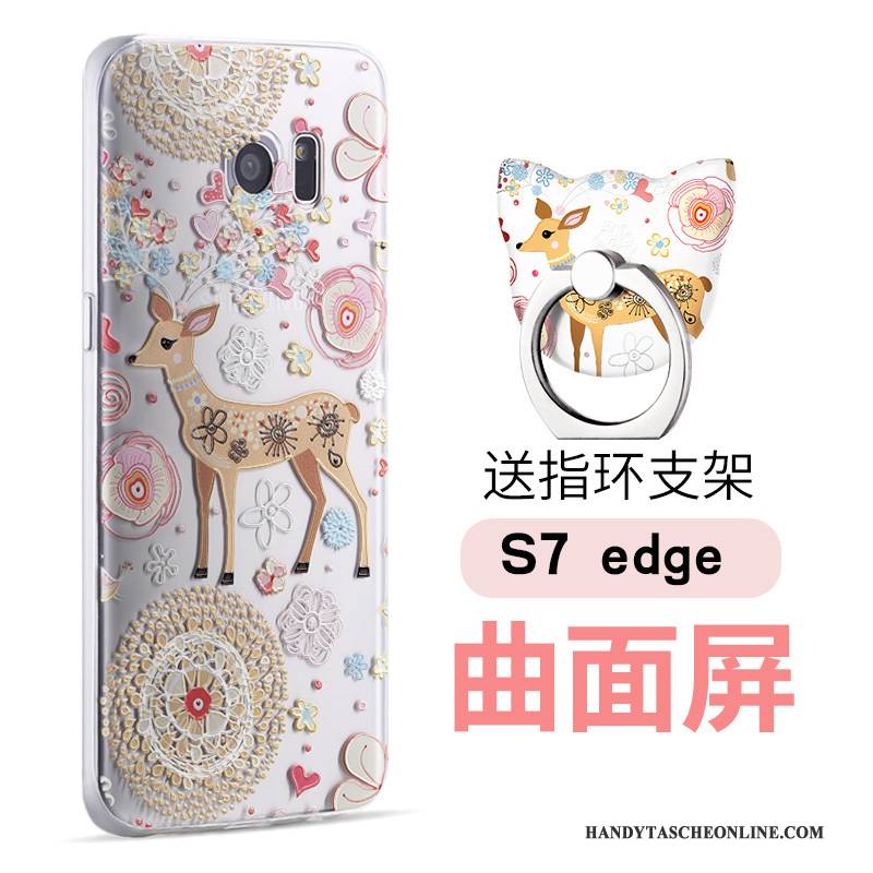 Hülle Samsung Galaxy S7 Edge Karikatur Handyhüllen Persönlichkeit, Case Samsung Galaxy S7 Edge Silikon Schwarz Schlank