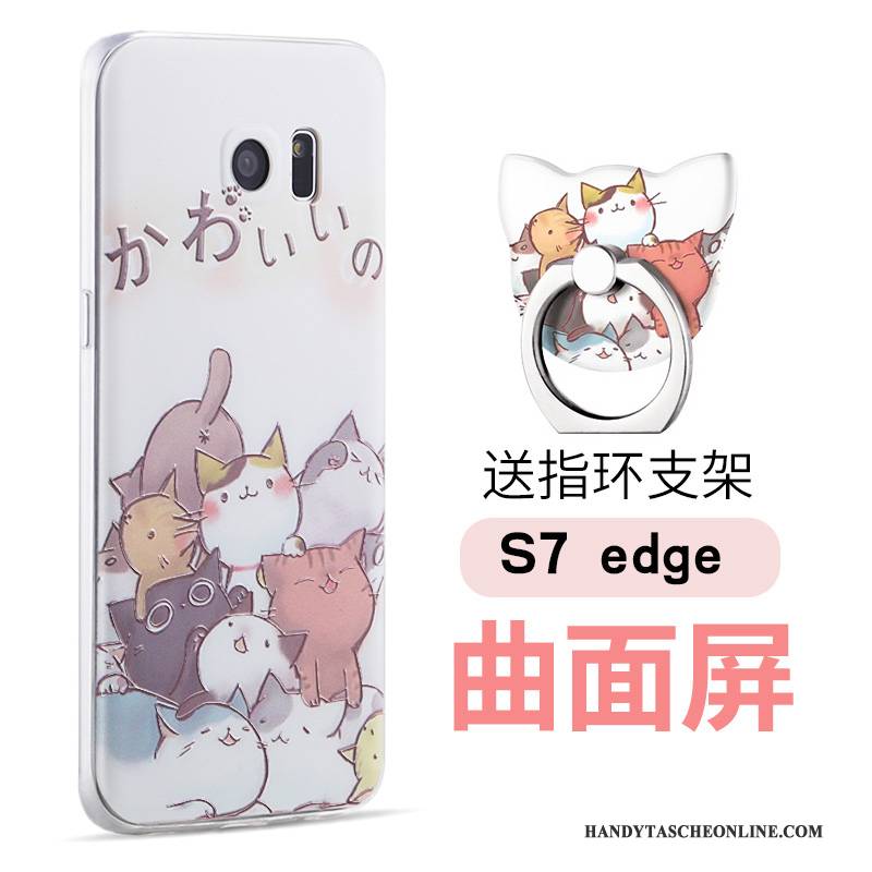 Hülle Samsung Galaxy S7 Edge Karikatur Handyhüllen Persönlichkeit, Case Samsung Galaxy S7 Edge Silikon Schwarz Schlank