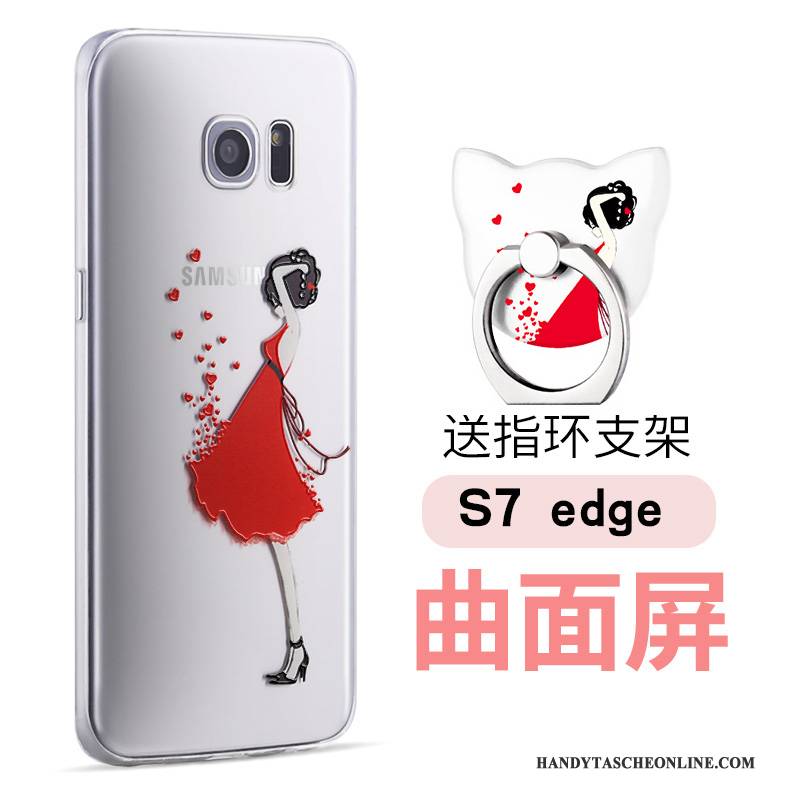 Hülle Samsung Galaxy S7 Edge Karikatur Handyhüllen Persönlichkeit, Case Samsung Galaxy S7 Edge Silikon Schwarz Schlank