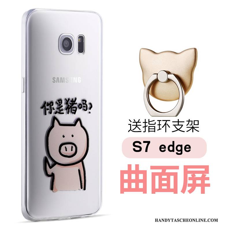 Hülle Samsung Galaxy S7 Edge Karikatur Handyhüllen Persönlichkeit, Case Samsung Galaxy S7 Edge Silikon Schwarz Schlank