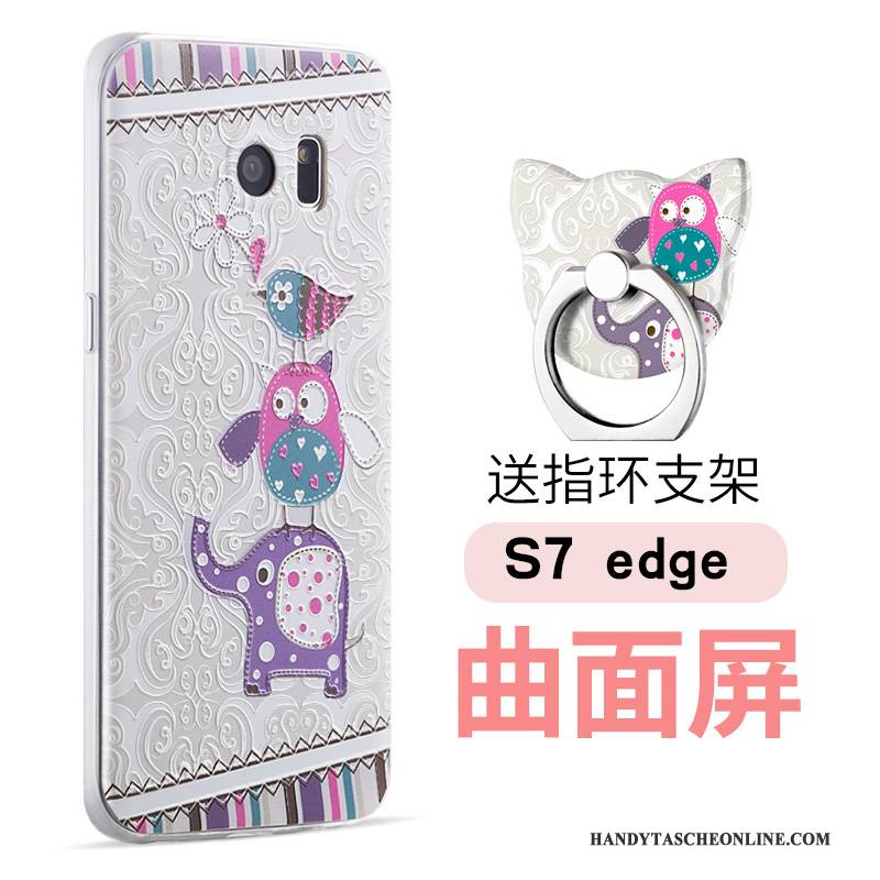 Hülle Samsung Galaxy S7 Edge Karikatur Handyhüllen Persönlichkeit, Case Samsung Galaxy S7 Edge Silikon Schwarz Schlank