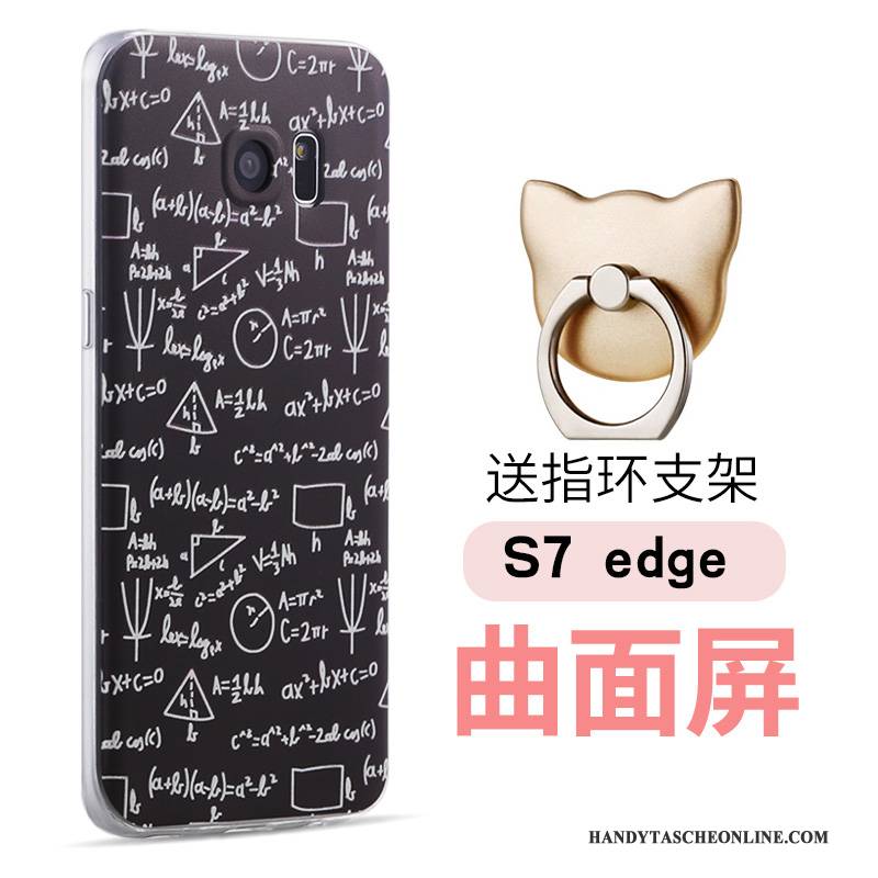 Hülle Samsung Galaxy S7 Edge Karikatur Handyhüllen Persönlichkeit, Case Samsung Galaxy S7 Edge Silikon Schwarz Schlank