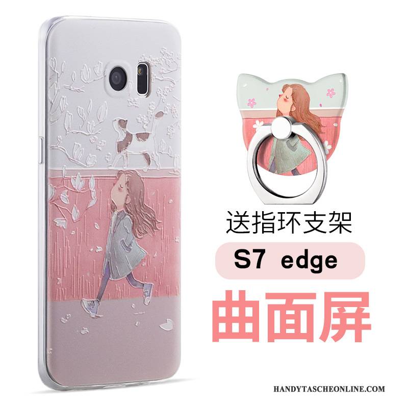 Hülle Samsung Galaxy S7 Edge Karikatur Handyhüllen Persönlichkeit, Case Samsung Galaxy S7 Edge Silikon Schwarz Schlank