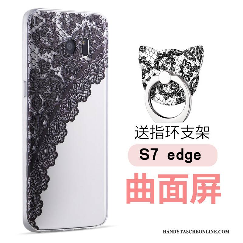 Hülle Samsung Galaxy S7 Edge Karikatur Handyhüllen Persönlichkeit, Case Samsung Galaxy S7 Edge Silikon Schwarz Schlank